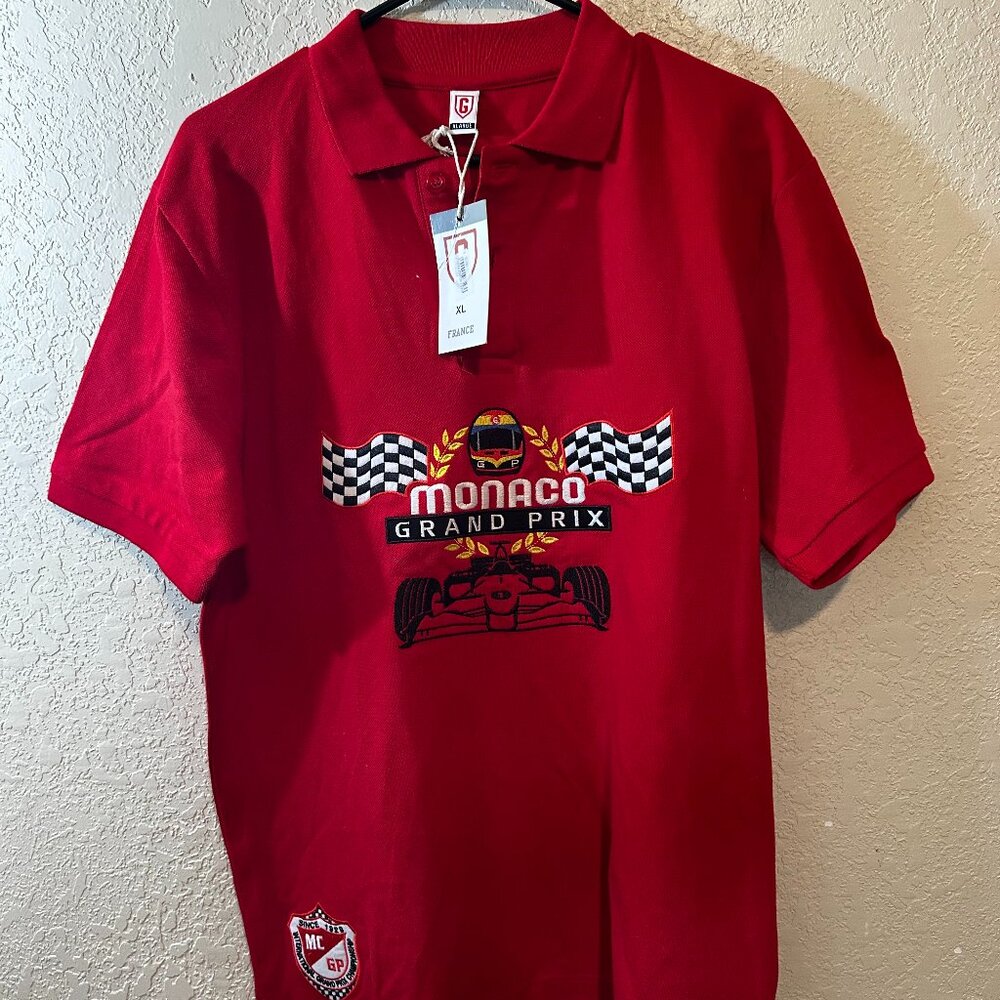 NEW WITH TAGS Limited Edition Gazzoil Men's Monaco Grand Prix Graphic Polo Tee